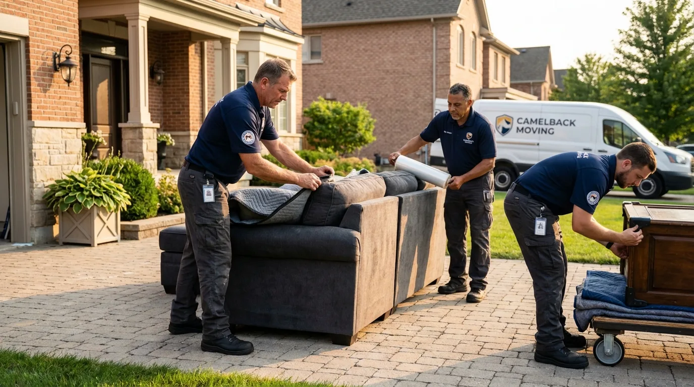 Large estate moving crew wrapping furniture in Middletown, PA