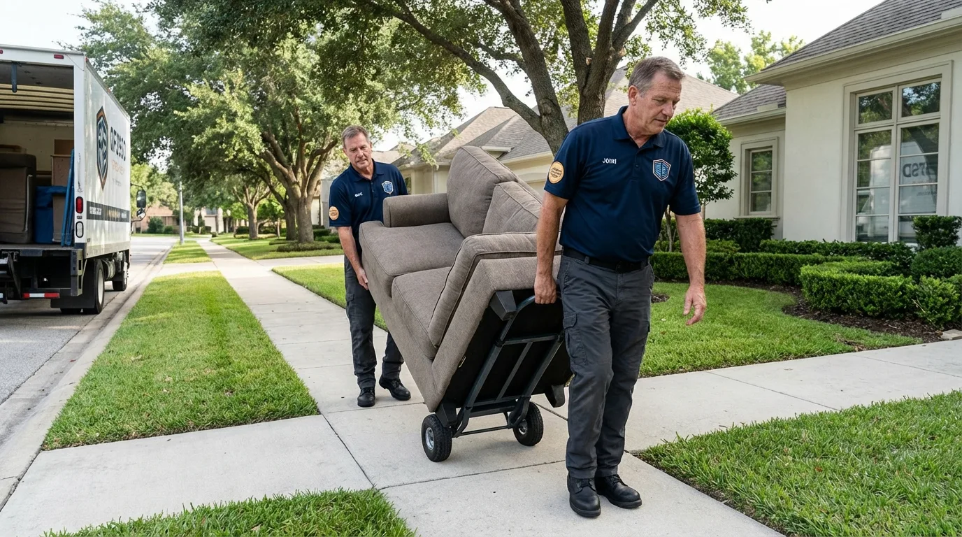 Local residential moving crew loading furniture in Middletown, PA