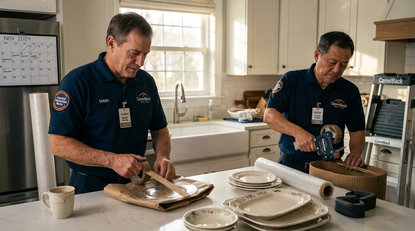 Professional crew packing kitchen dishware in Middletown, PA
